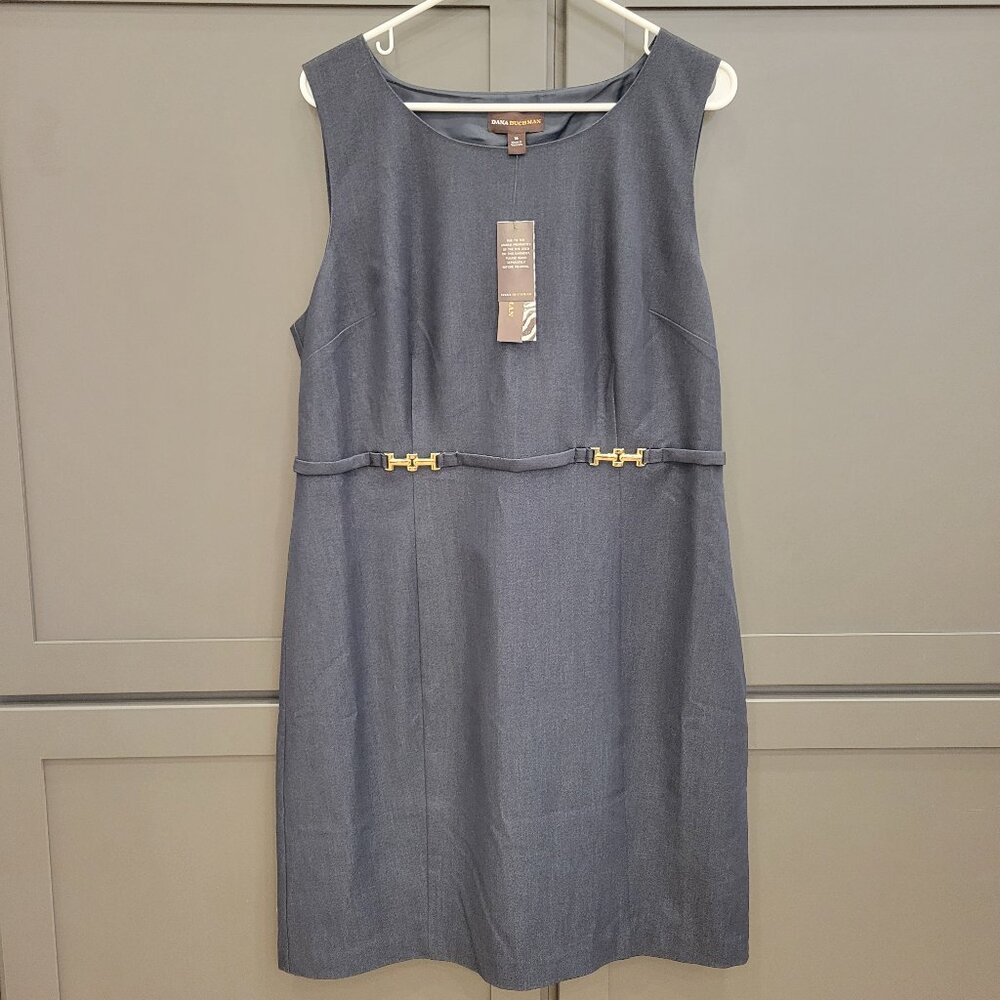 Dana Buchman Indigo Belted Sheath Dress Size 16 Style DM33912